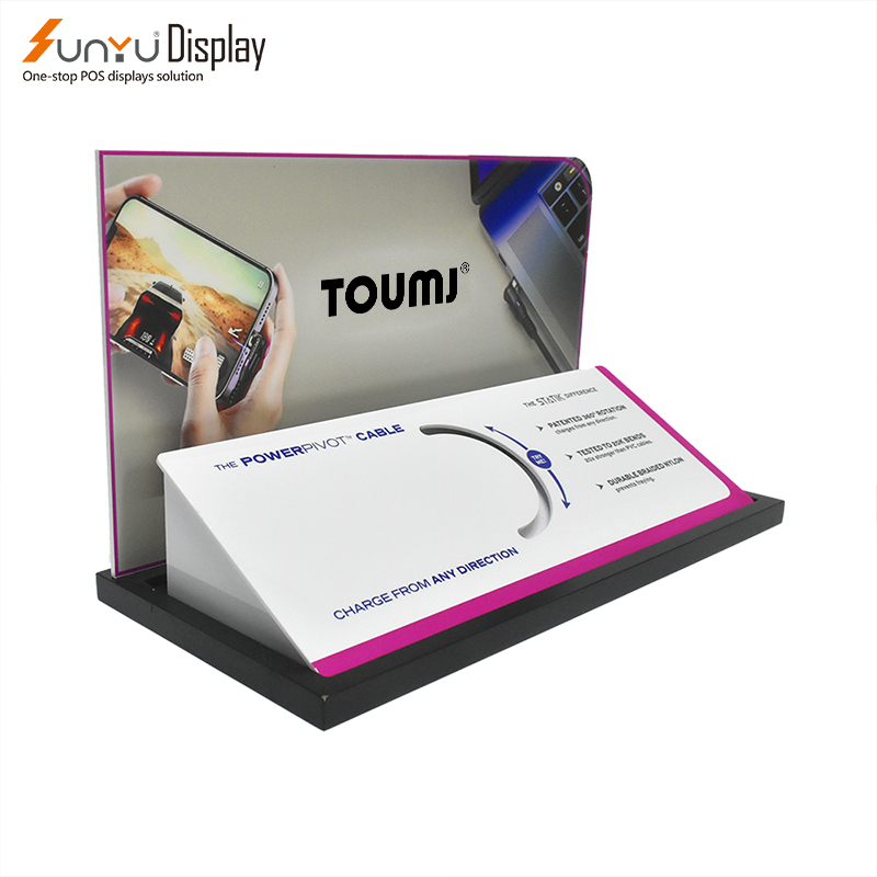 Factory Custom Electronics Mobile Pendant Display Stand Acrylic Iron Polished Retail Office Use Customizable Shelf Display supplier