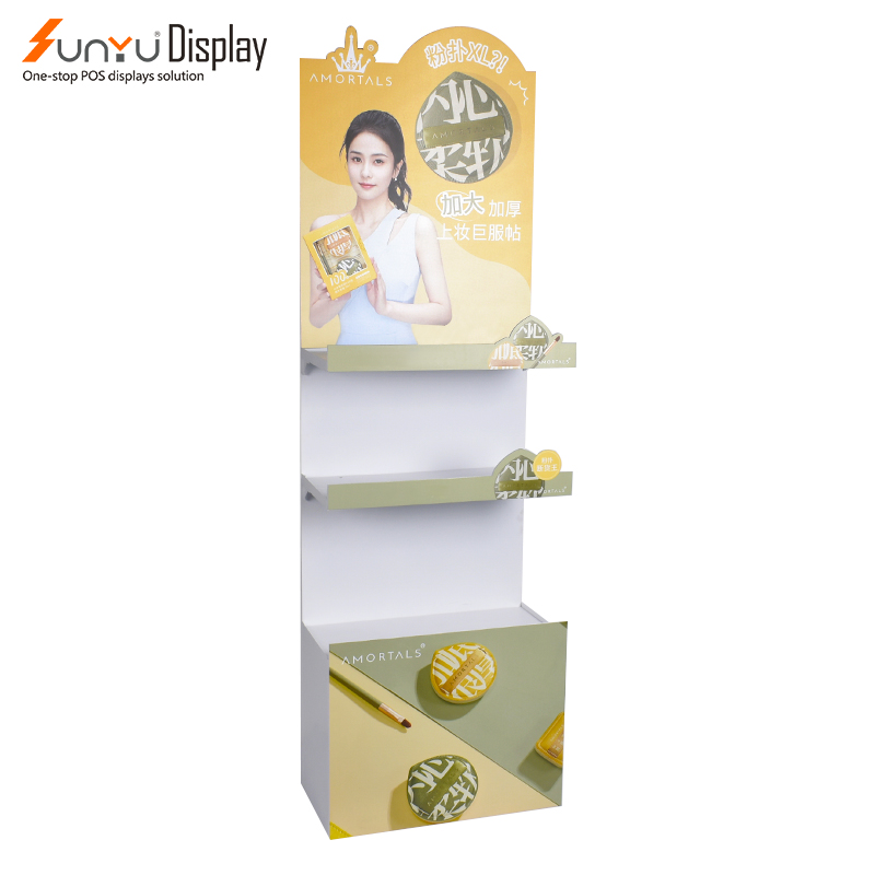 Shopping Mall Custom Cosmetics Display Stand Acrylic PVC Cosmetics Display Stand Retail Floor Display factory