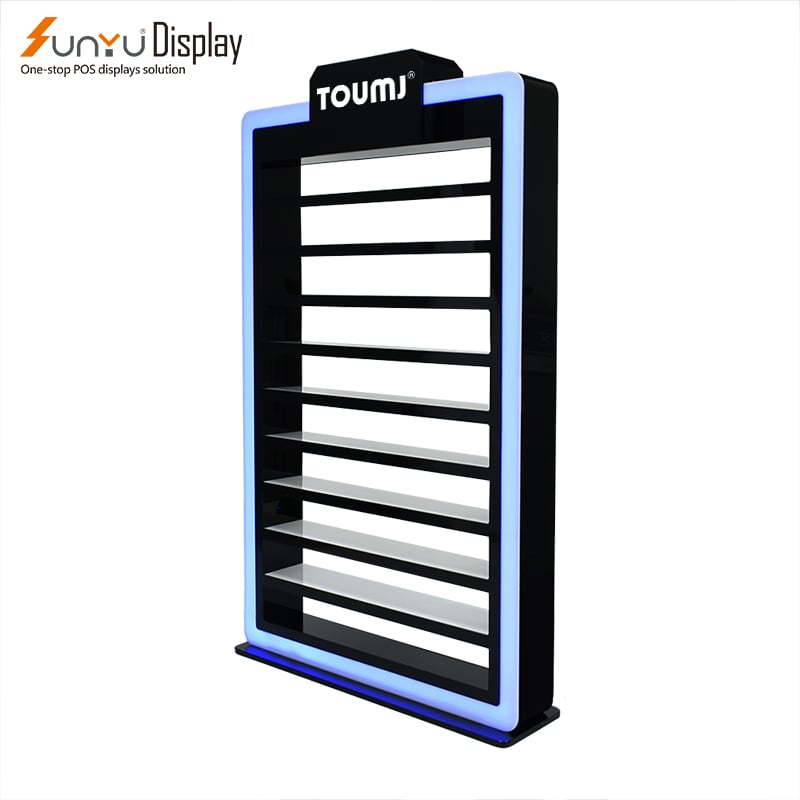 Custom smoke shop Cigarettes Shelves Tobacco Display Stand Counter RGB LED Lighted Tobacco Cigarette Display Cabinet details