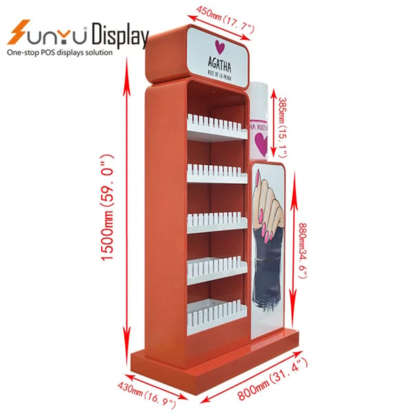 Elevate your nail polish display with a chic and functional metal nail polish rack.