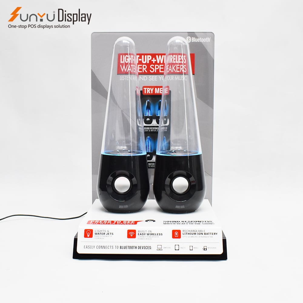 Sunyu High Quality Acrylic Sound Speaker Display Stand With Click Button supplier