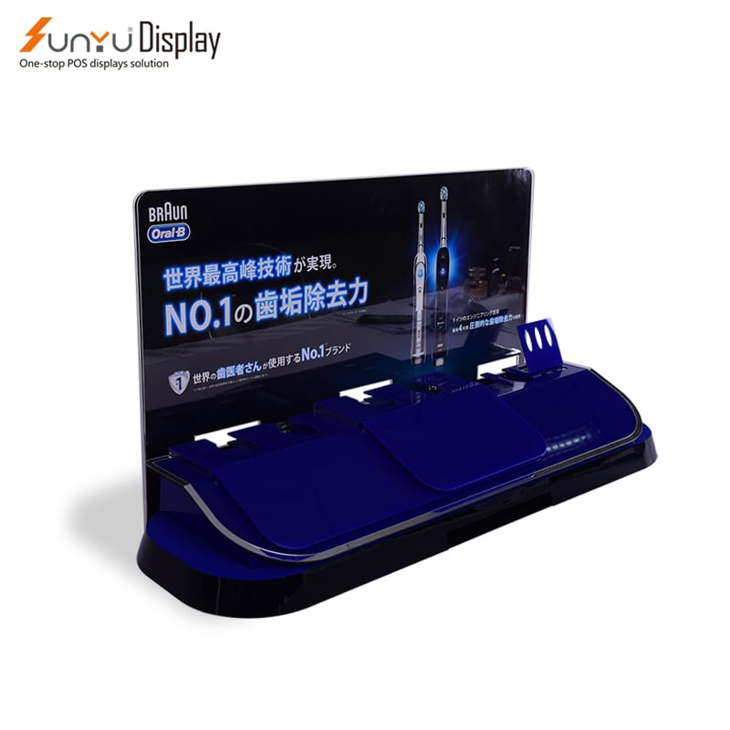 Custom Acrylic Toothbrush Display Stand Shopping Mall Electric Toothbrush Display Stand factory