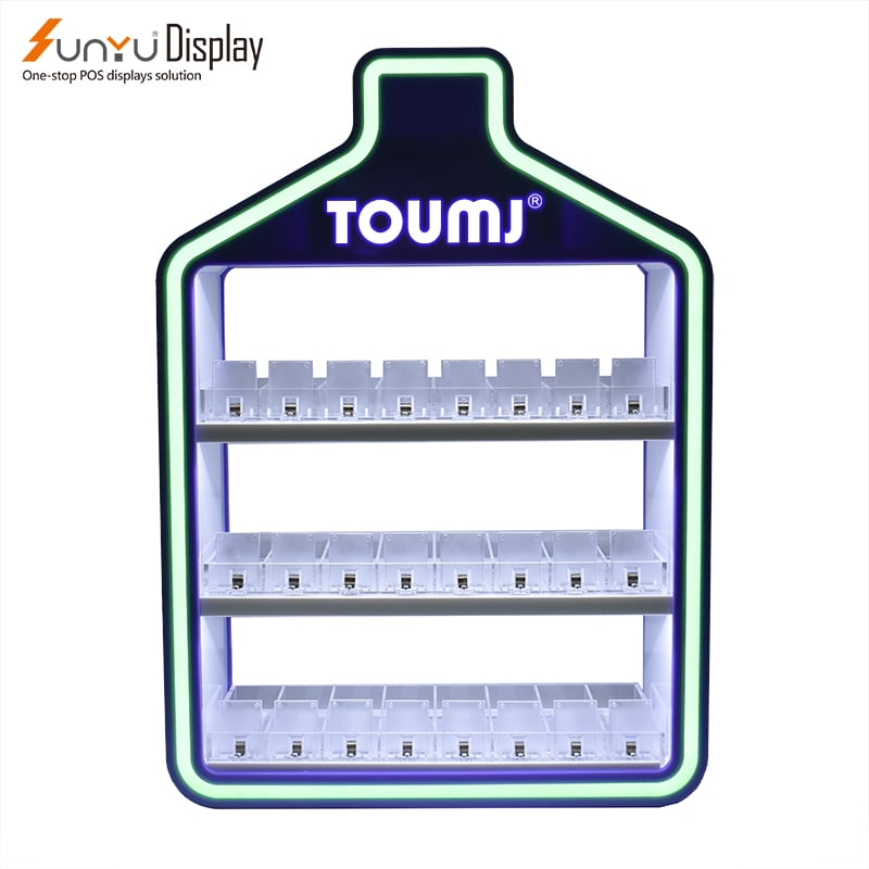 China Factory Custom Smoke Shop Display Table Cigarette Display Rack with led light Acrylic Display Stand manufacture