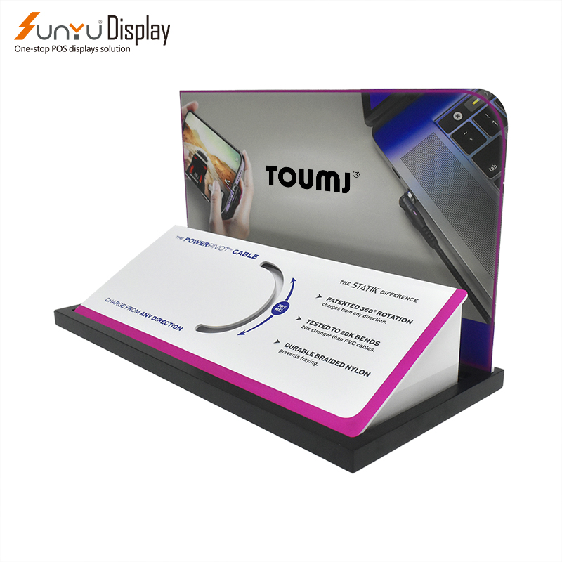 Factory Custom Electronics Mobile Pendant Display Stand Acrylic Iron Polished Retail Office Use Customizable Shelf Display details