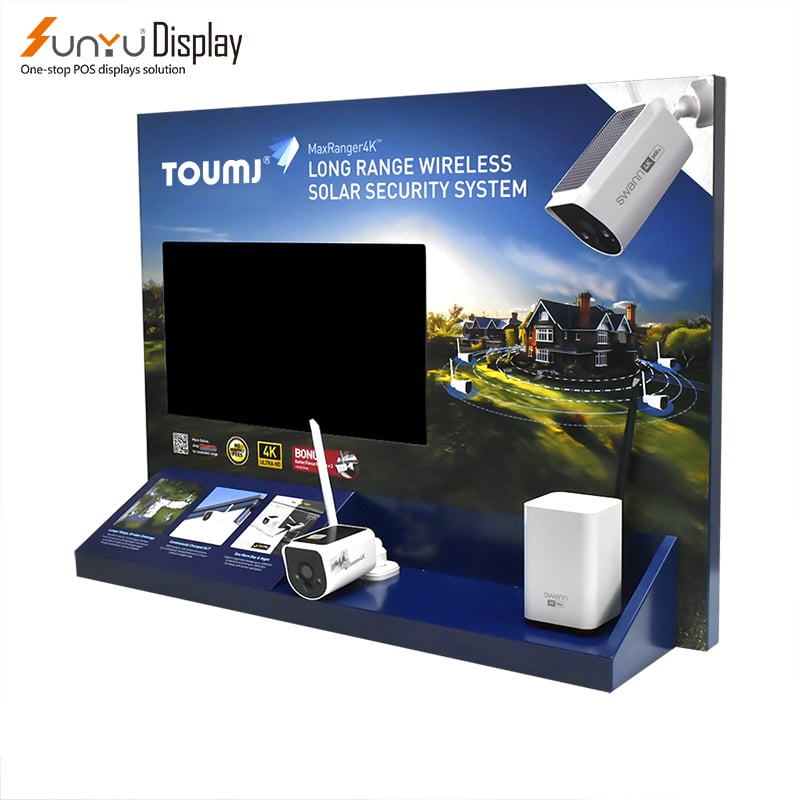 Professional Custom High-Quality Electronic Products Display Stand Outdoor Monitoring Display Stand With LED Video Display factory
