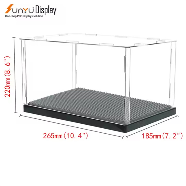 Acrylic stands offer a clear view of your collected treasures.
