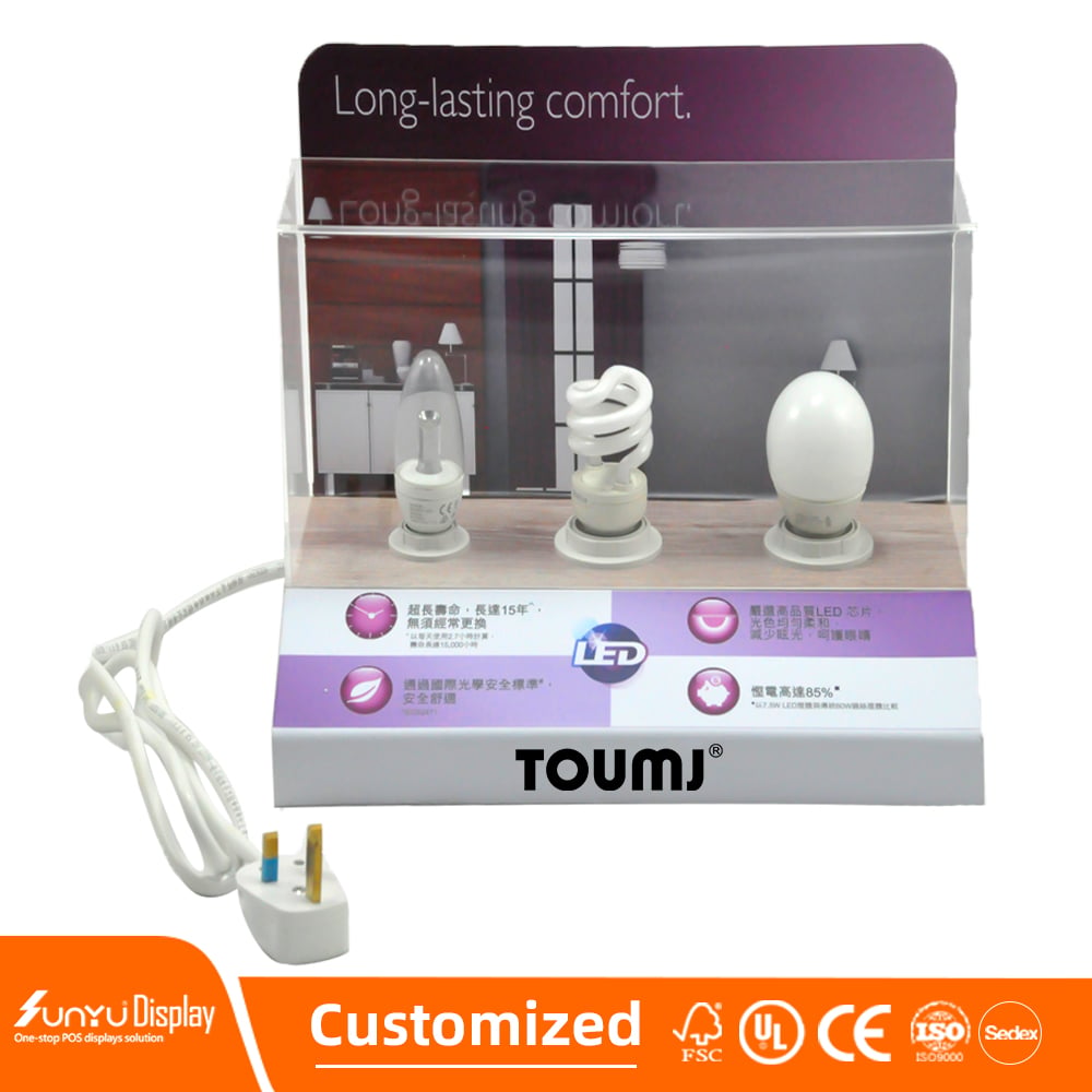 Custom High Quality Lighting Display Cabinet Electronic Products Home Display Stand With Light Switch details