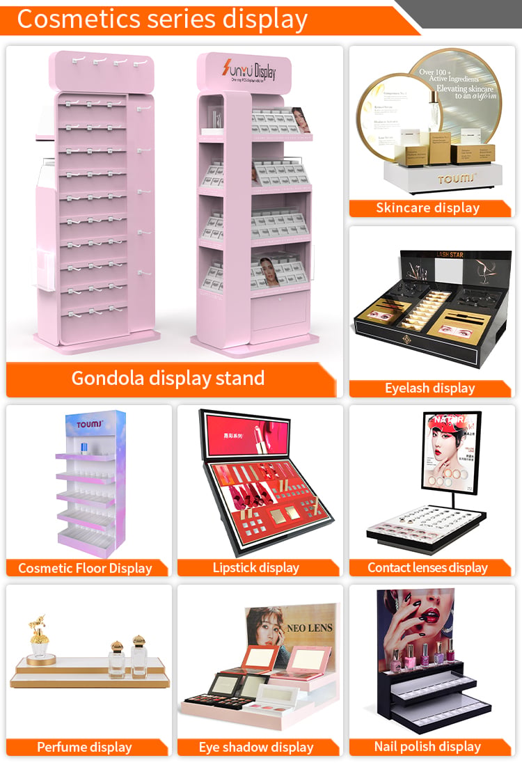 Support OEM Drop Shipping High Quality Durable Custom Acrylic or Metal Large Floor Display Shelf Storage Mountable Hooks details