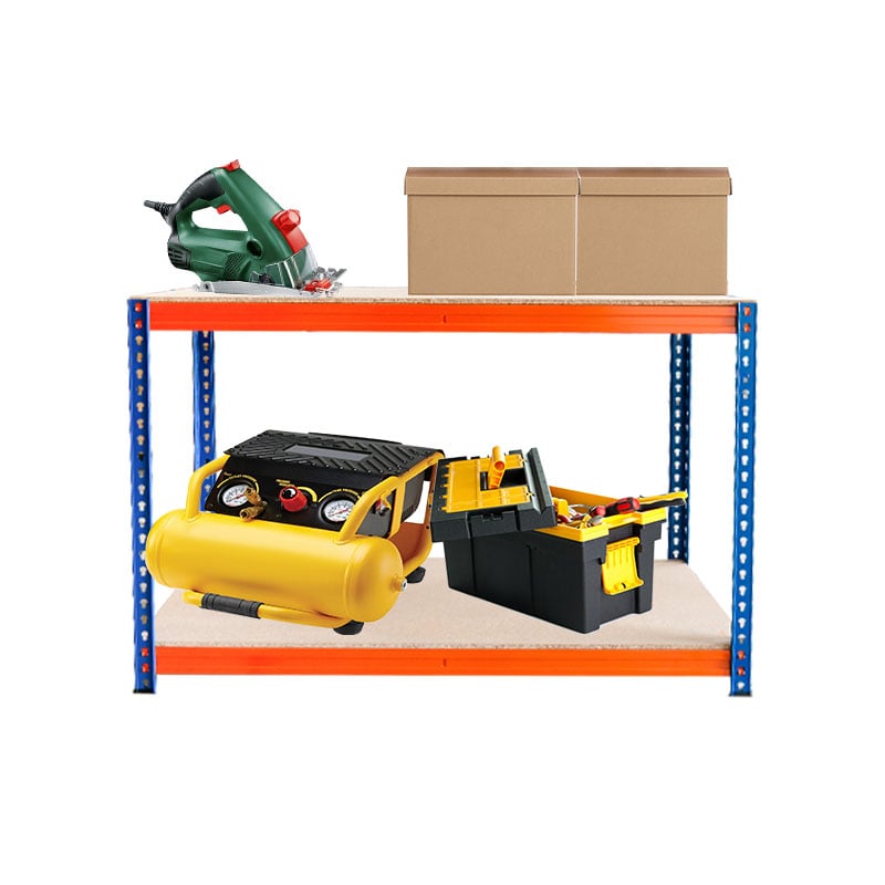 2 Tier Metal Workbench Heavy Duty Table Garage Workbench