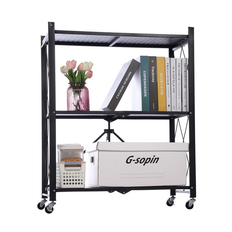 Kitchen 3/4/5 Tiers Household Steel Folding Storage Shelf