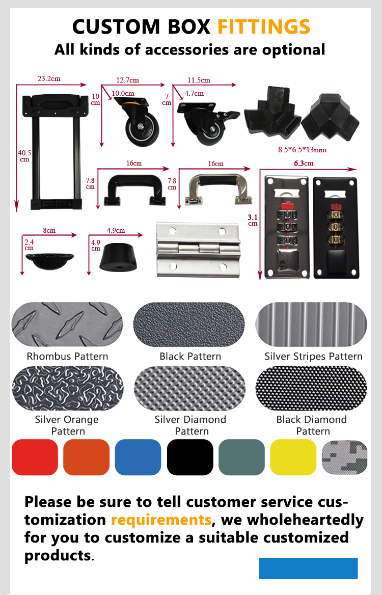 Aluminum Alloy Trolley Case OEM & ODM Supported Tool Case with Trolley Design manufacture