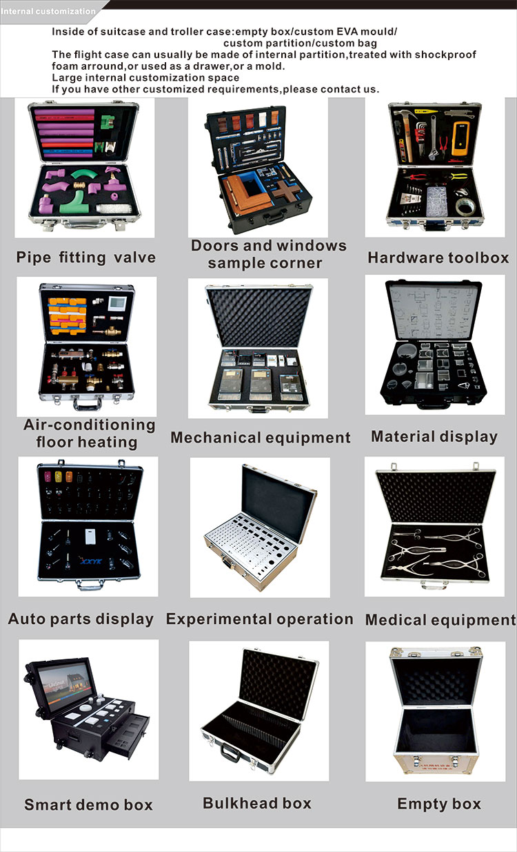 Customize Waterproof Shockproof Electric Cable Aluminum Storage Flight Case with Foam details