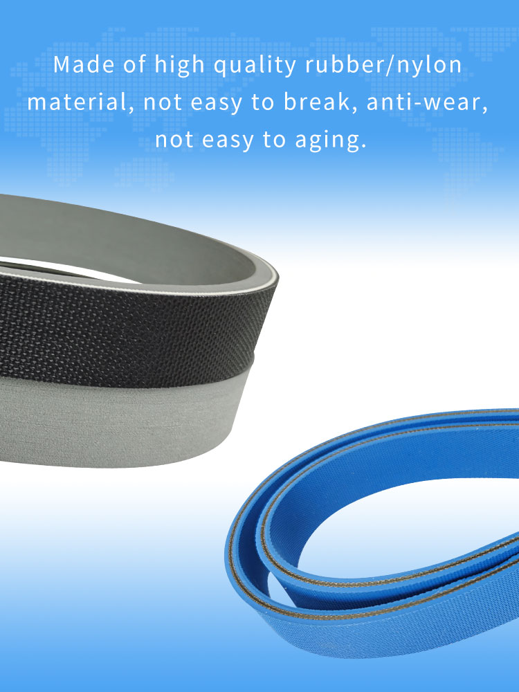 Transmission seamless folder feeder belts coated rubber flat belt details