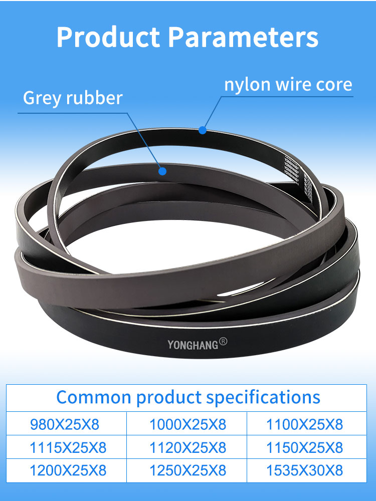 Wear resistant Grey Rubber Folder Gluer Belts details