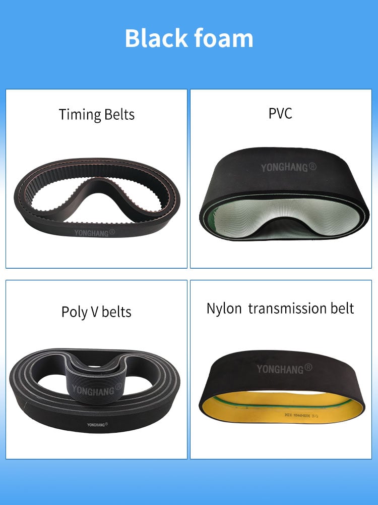Foam coated pu rubber poly v belt timing flat sponge belts factory