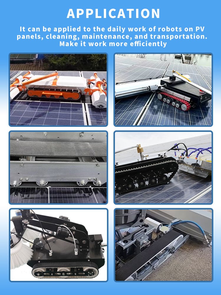 Clean Solar Photovoltaic Robot Caterpillar Tracks Belts details