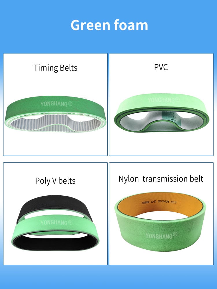 Foam coated pu rubber poly v belt timing flat sponge belts manufacture