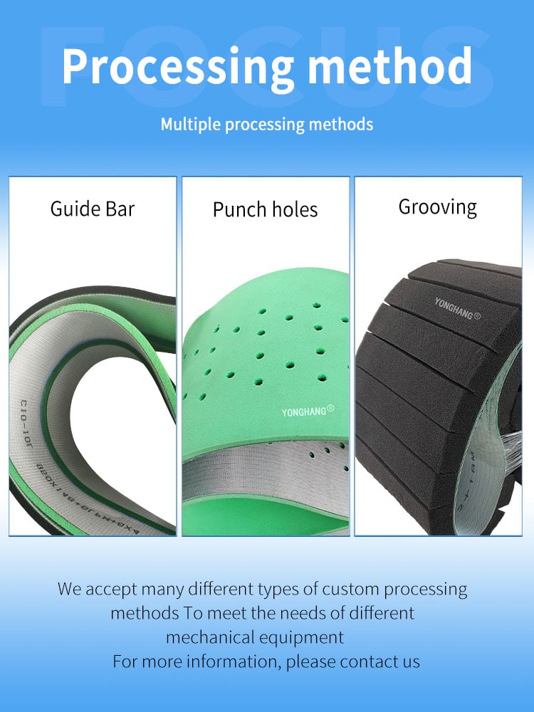 Foam coated pu rubber poly v belt timing flat sponge belts details