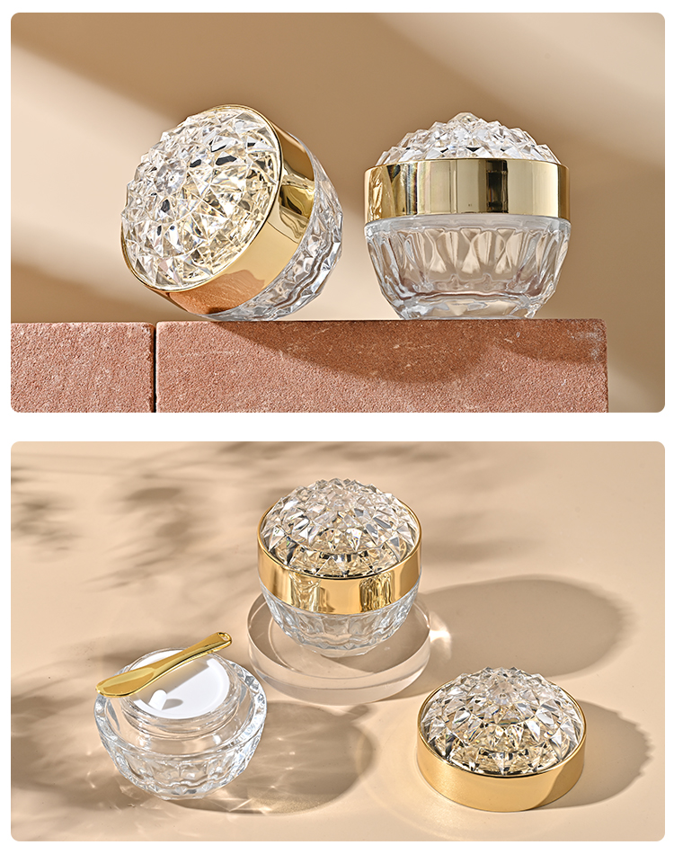 Wide mouth 50G customized logo unique skincare container packaging luxury empty cosmetic eye cream glass jar factory