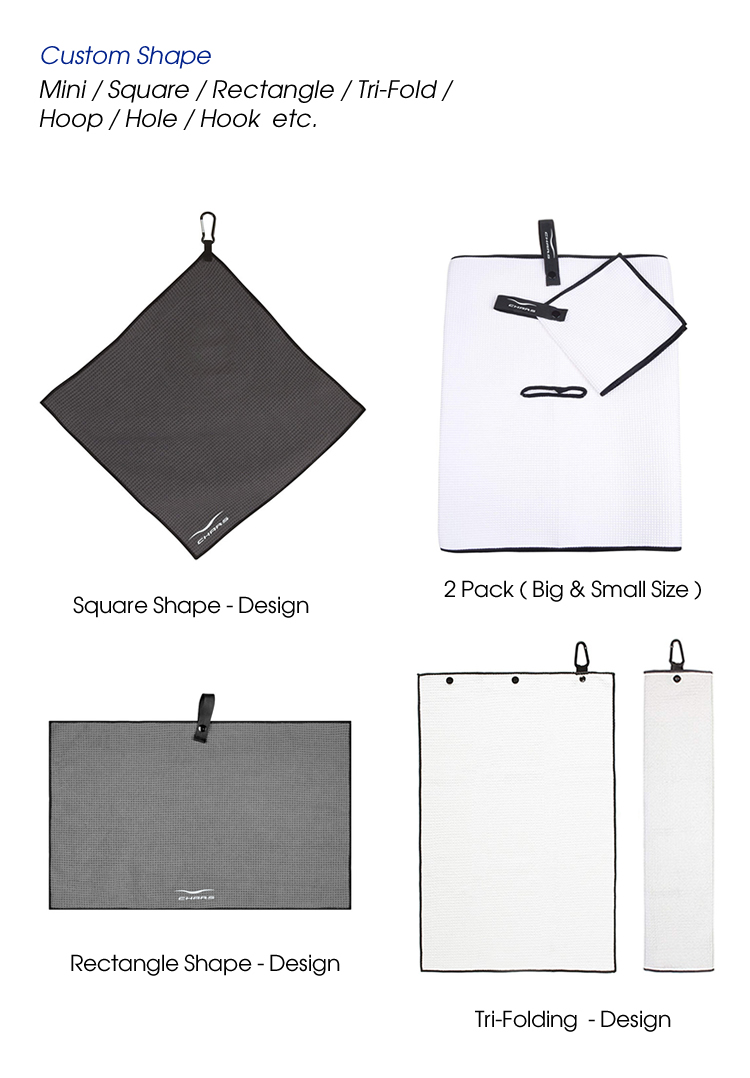 Detail-07 Tri-fold Golf Towel With Hook And Clip details