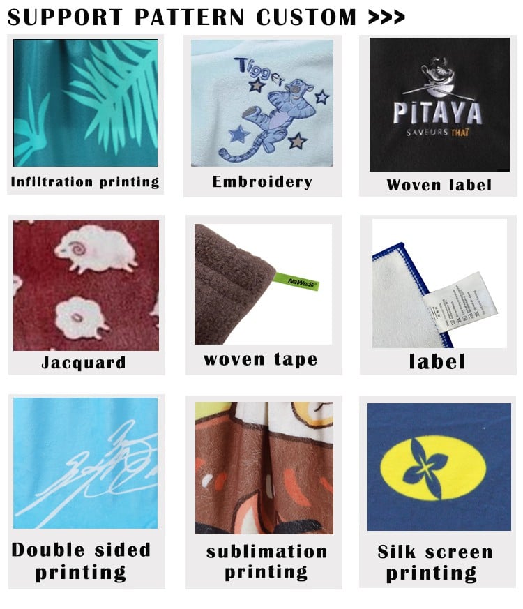 Detail-05 Custom Size Private Logo Digital Printing Sublimation Blankets manufacture