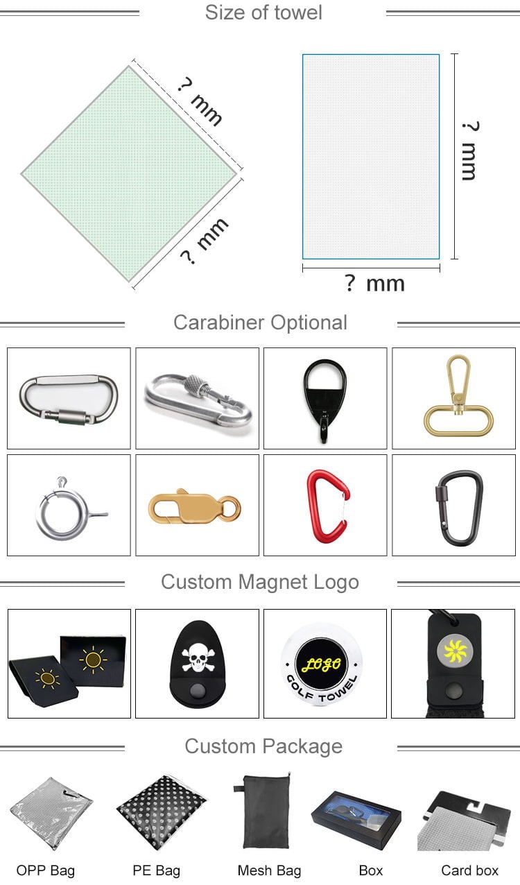 Microfiber Custom Magnetic Shade Golf Towel factory