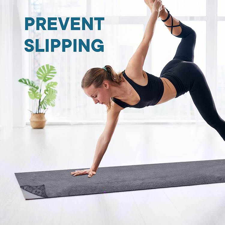 Detail-04 Custom Non Slip Hot Grip Yoga Mat Towel factory