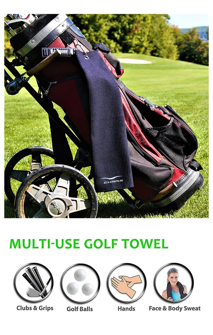 Detail-03 Tri-fold Golf Towel With Hook And Clip manufacture
