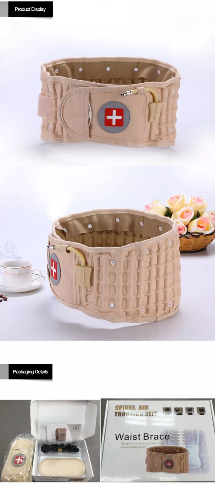 详情_008 TJ-WM006 Premium Lumbar Decompression Belt Ergonomic Back Support & Waist Trainer For Pain Relief And Posture Correction supplier