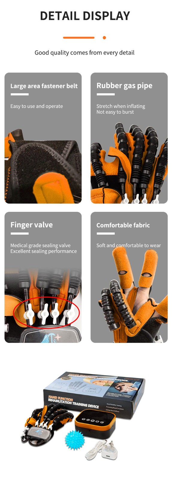 TJ-OM007-3详情橙 (11) Advanced TJ-OM007-3 Robotic Gloves For Enhanced Rehabilitation Support Intelligent Assistance For Improved Mobility supplier