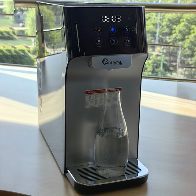 Instantly quench your thirst with a sleek water cooler