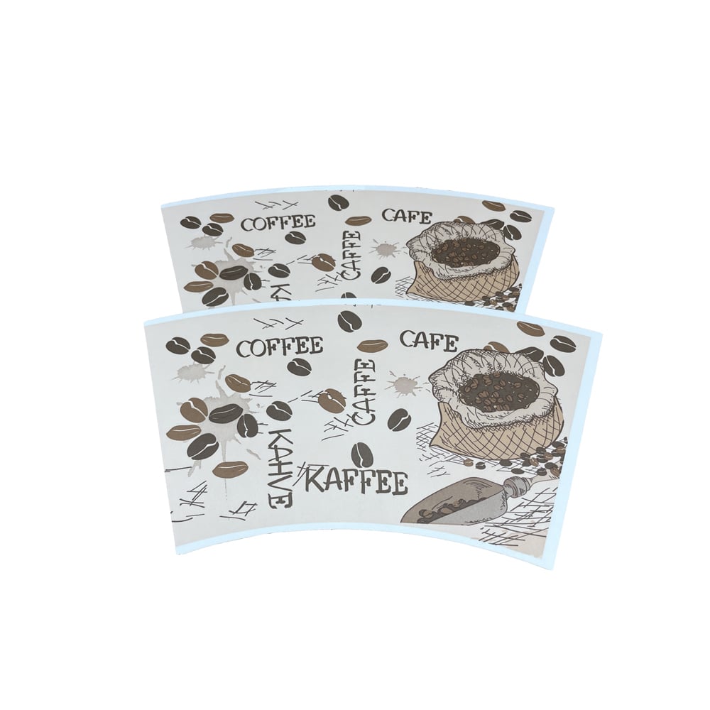coffee tea cup making machine use flexography printing single pe 240gsm pe coated paper fan factory