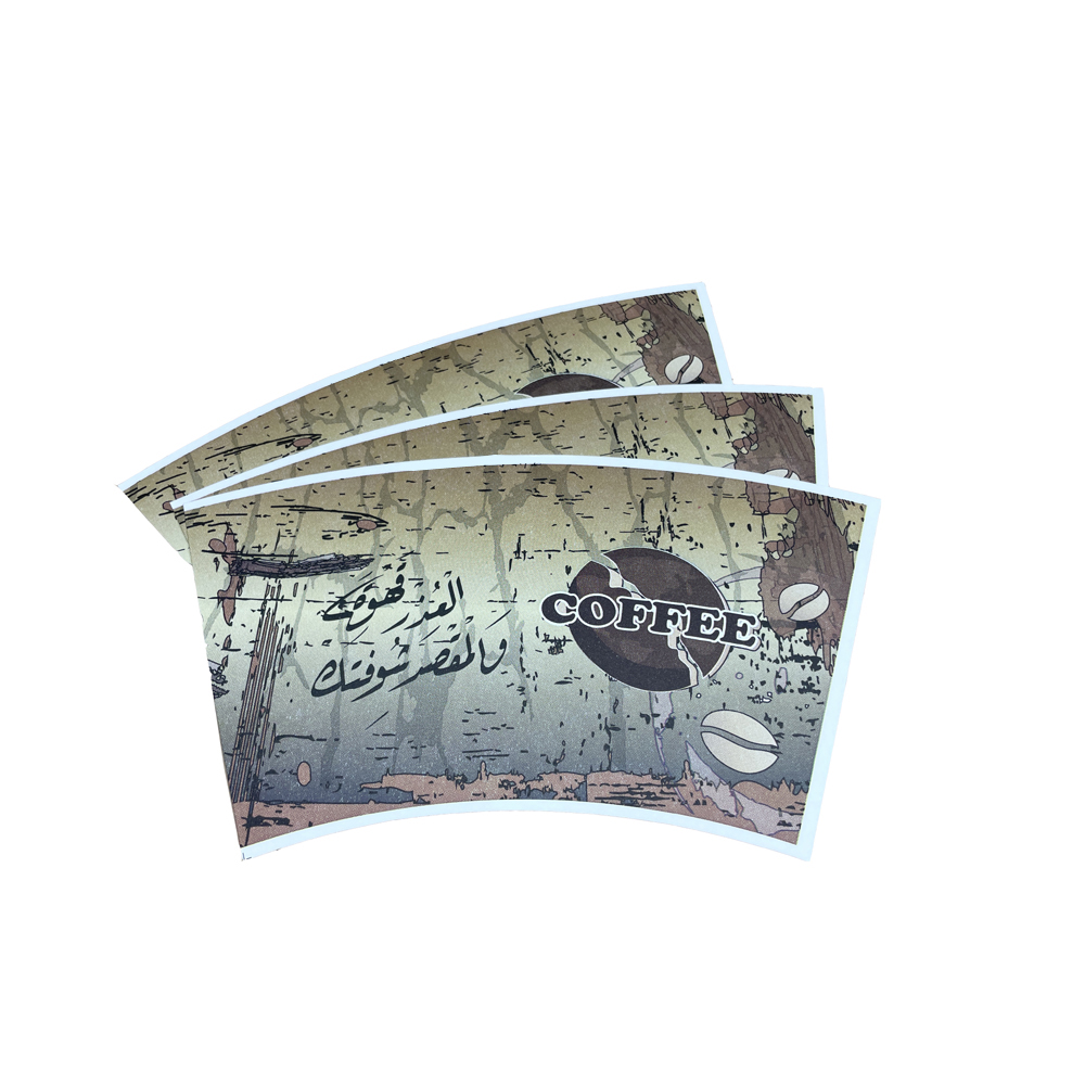 Biodegradable flexo printed&die cutting food grade 160~350gsm single PE coated paper cup fan supplier