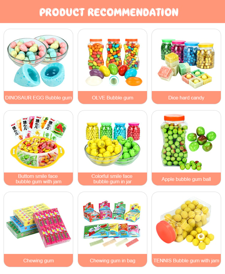 Colorful dinosaur egg shape 3g bubble gum chewing gum candy supplier