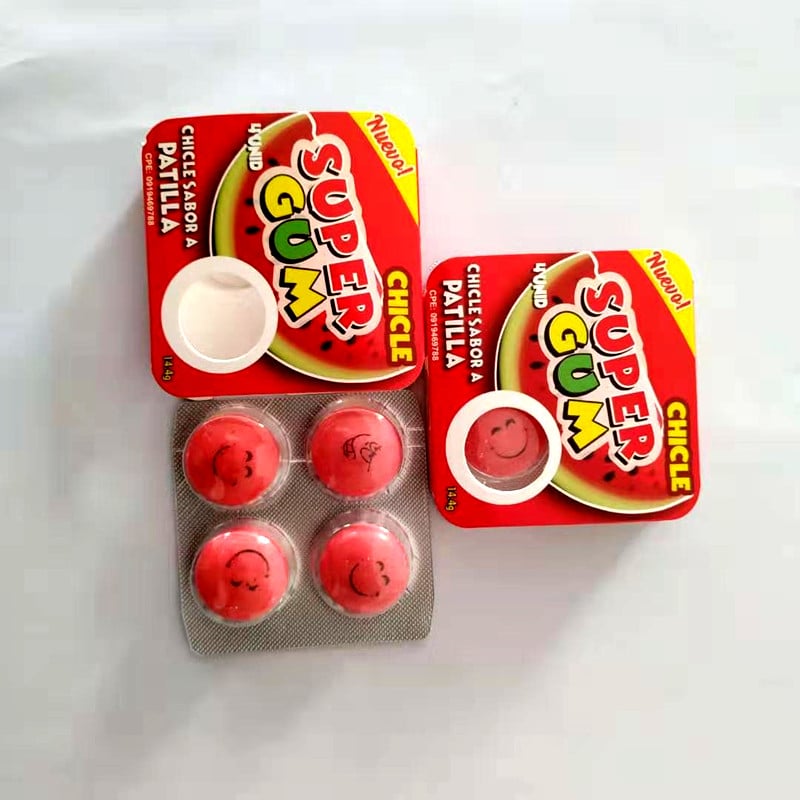 11g Europe fruity flavors chewing gum with tattoo paper in jar factory