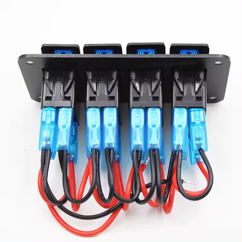 1 2 3 4 5 6 Gang Dual LED Marine Boat Rocker Switch Panel for Truck Boat Car Switch Panel Lighter Socket Circuit Breaker manufacture