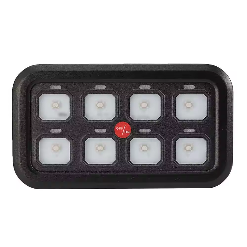 4 Universal 8 Way Eight Gang Panel Switch 8 Gang LED Switch Panel Slim Touch Control Panel Box with Harness details