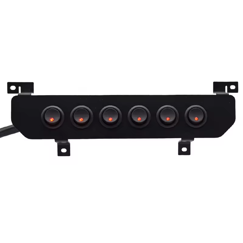 6 gang Round Button ON-OFF (4) 6 gang Round Button ON-OFF Multiple Switch Light Controller switch panel control box for Jeep Wrangler JL 2018-2023 details