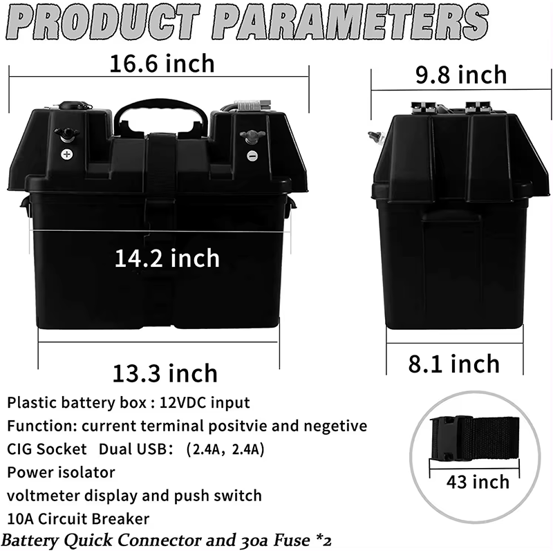 2 Waterproof 12V Battery Box With Dual Anderson Plugs Smart Portable Solar Generator Power Battery Box Plastic Box supplier