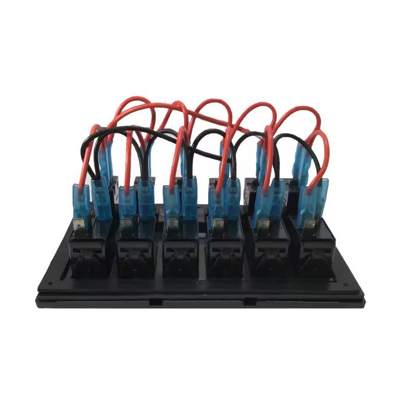 Switch Panel (1) White Marine Switch Panel Boat 6 Gang Switch Panel 12-24V Blue LED Rocker On-off Optional Circuit Breaker Switch Control Panel factory