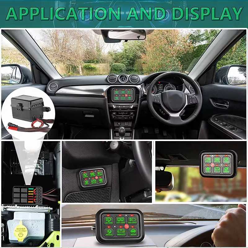 2 RGB Switch Panel 8 Gang Auxiliary Switch, Toggle Momentary Pulsed Multifunction Switch for Jeep SUV T factory