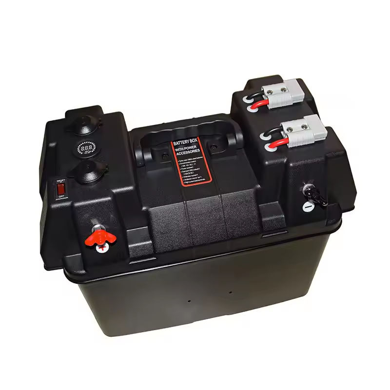 Waterproof 12V Battery Box (3) Waterproof 12V Battery Box With Dual Anderson Plugs Smart Portable Solar Generator Power Battery Box Plastic Box supplier