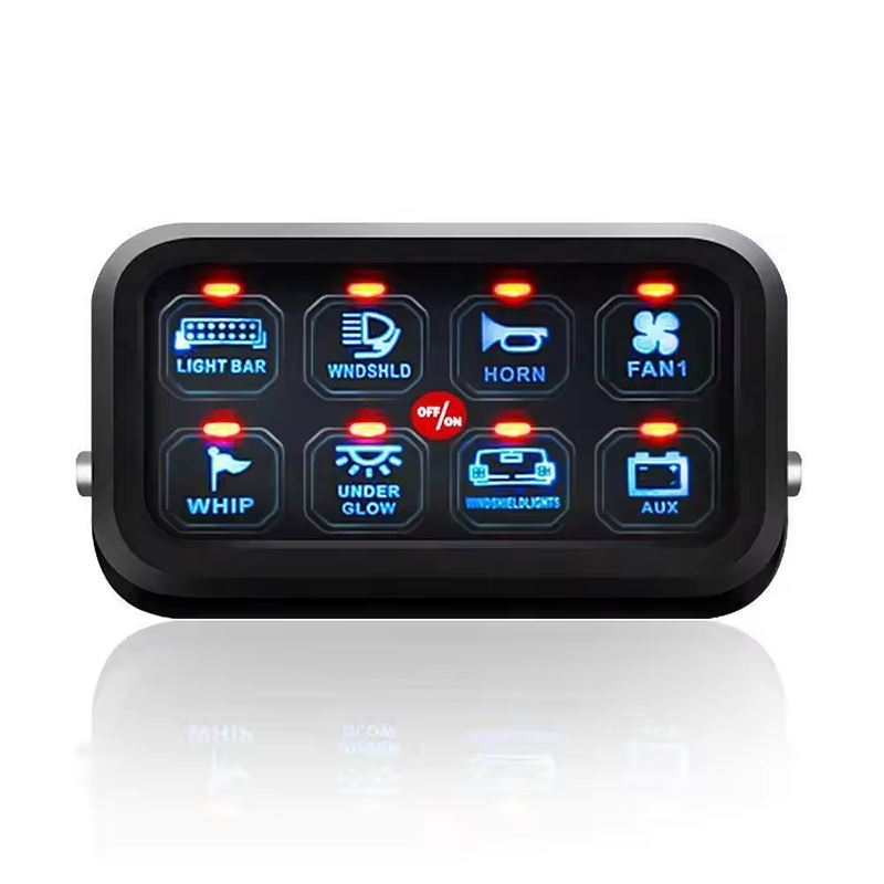 Univerzálny 8-stránkový 8-stránkový panelový prepínač 8-stránkový LED prepínač panel Slim Touch Control Panel Box s ozdobou