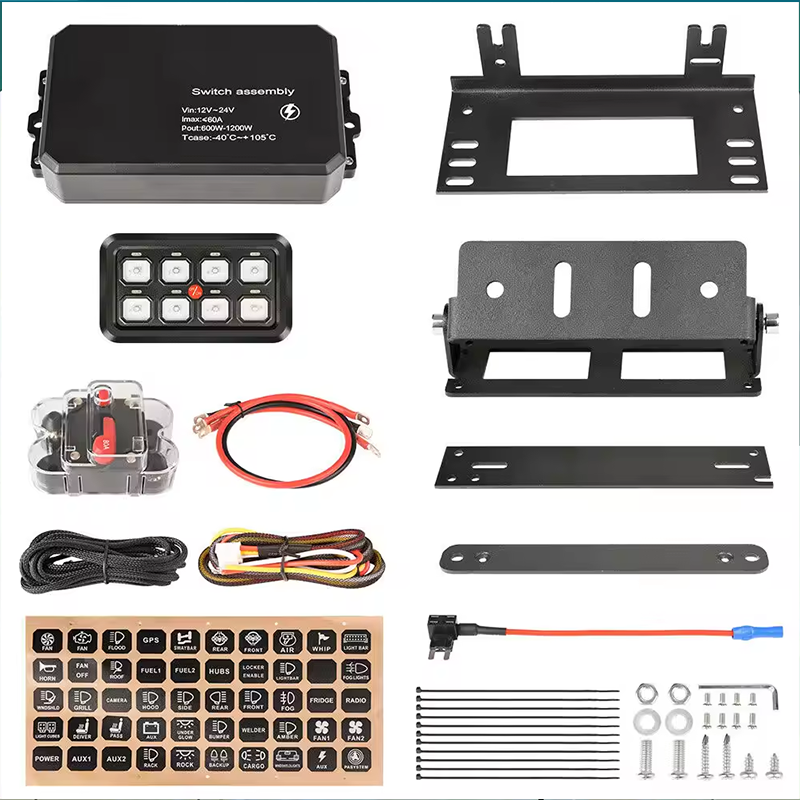 1 RGB Switch Panel 8 Gang Auxiliary Switch, Toggle Momentary Pulsed Multifunction Switch for Jeep SUV T factory