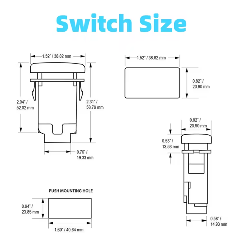 6 12V fog light switch ON OFF LED Spot light Push Button Switch for TOYOTA Hilux Prado Landcruiser HIACE factory