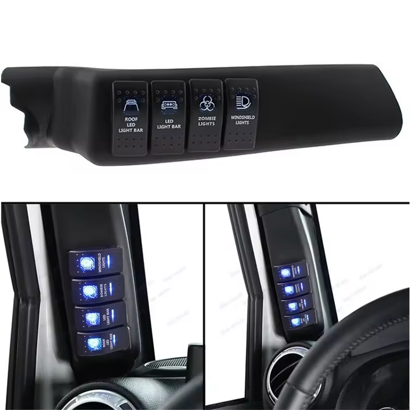 6 Left Side A-Pillar Control Pod Panel Kit Set Rocker Switch Panel For Jeep Wrangler JK manufacture