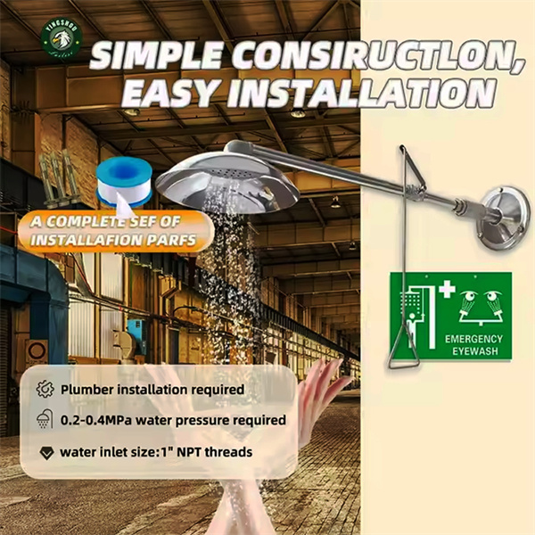 Wall-Mounted Safety Showers