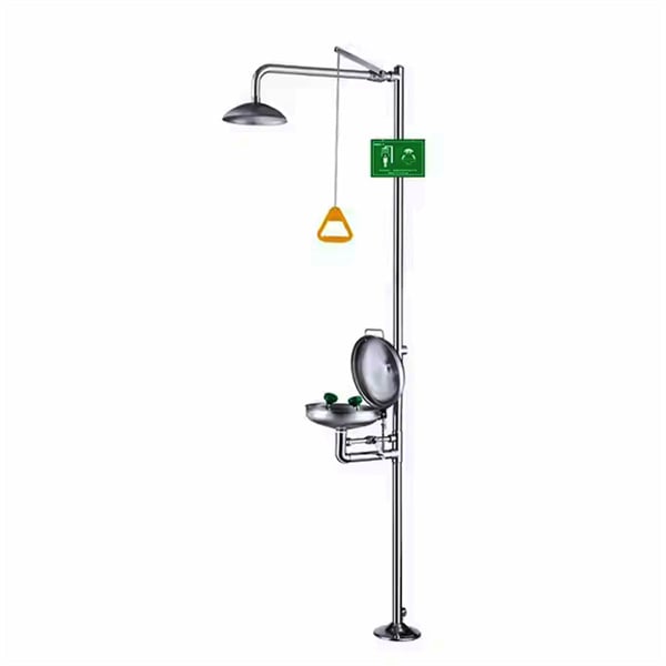 Easy access to quick, effective decontamination with a lab shower station.