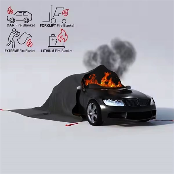 How a fire blanket can extinguish lithium-ion battery fires in electric vehicles.