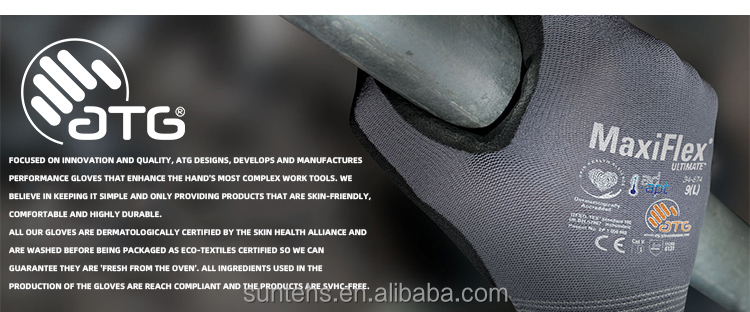 15G seamless woven nylon 34-844 gray black ultra-fine foam nitrile palm dipped gloves factory